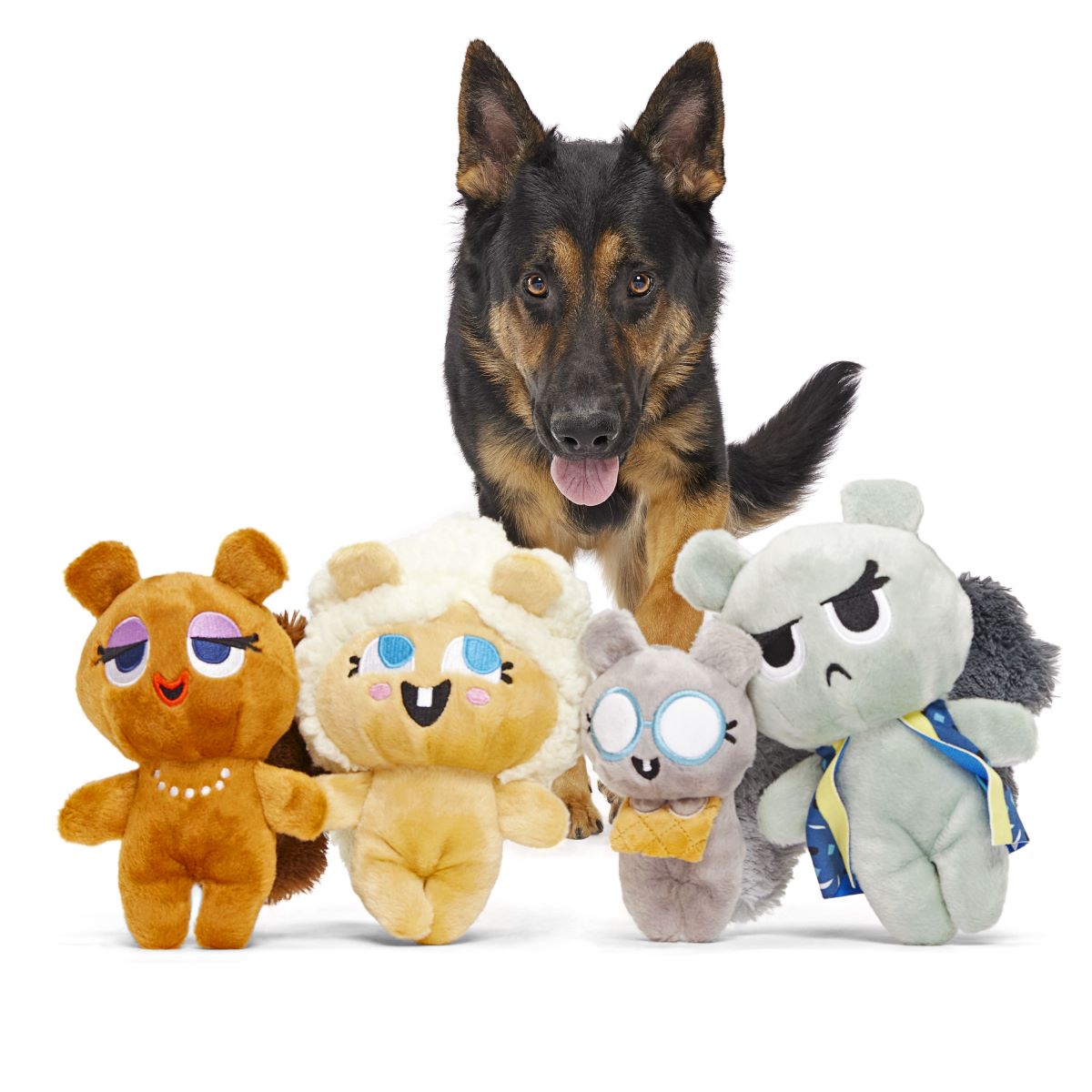 Golden Squirrels Plush Multi-Part Dog Toy