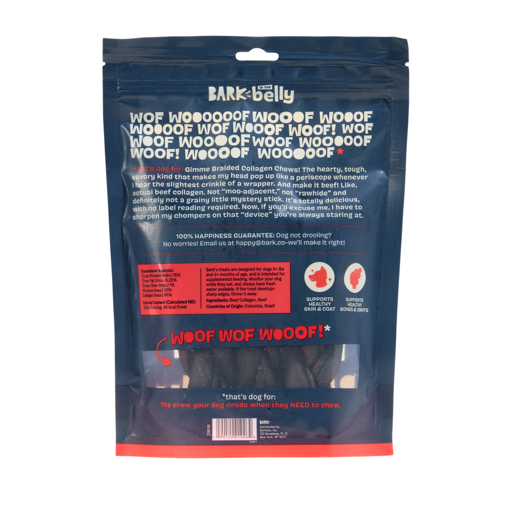 Beef Braided Collagen Dog Chews, 5 Ct
