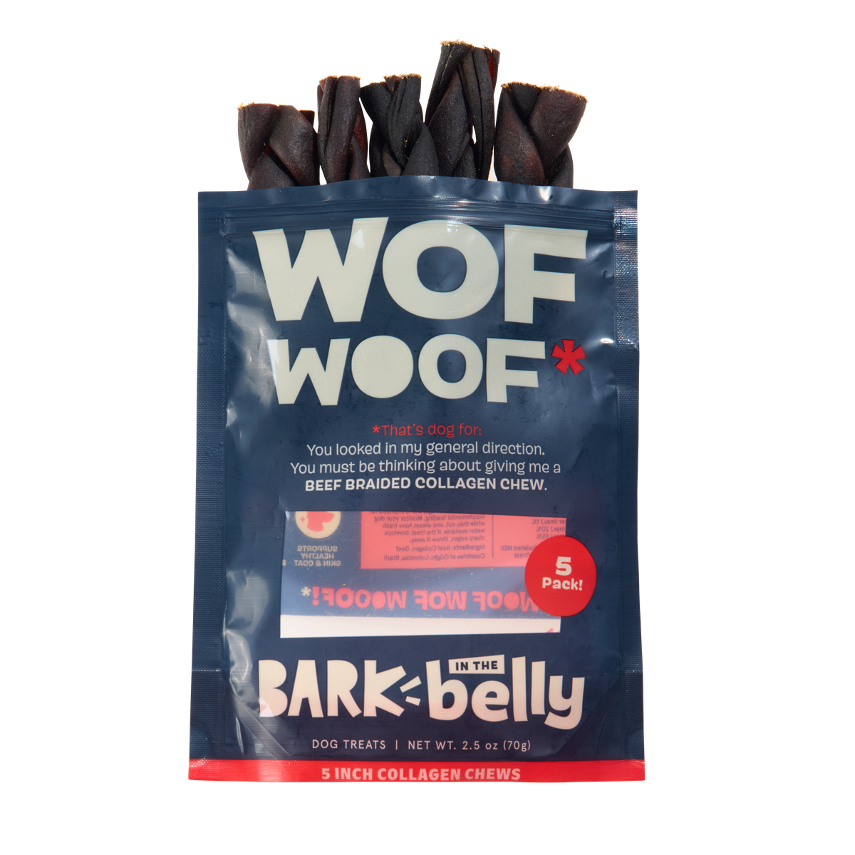 Beef Braided Collagen Dog Chews, 5 Ct