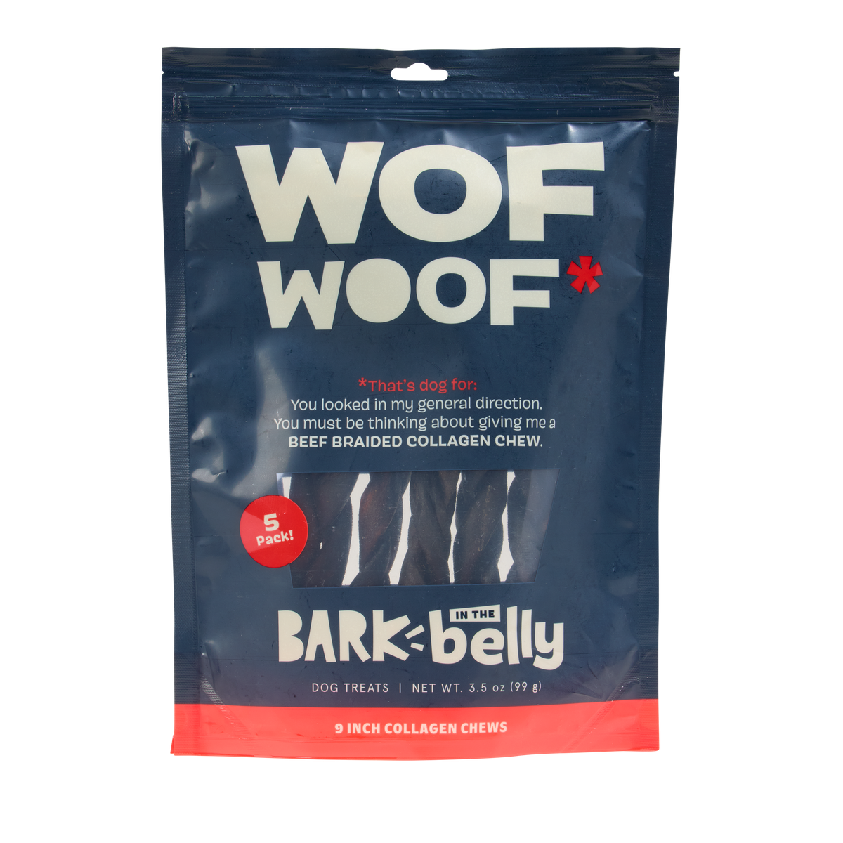 Beef Braided Collagen Dog Chews, 5 Ct