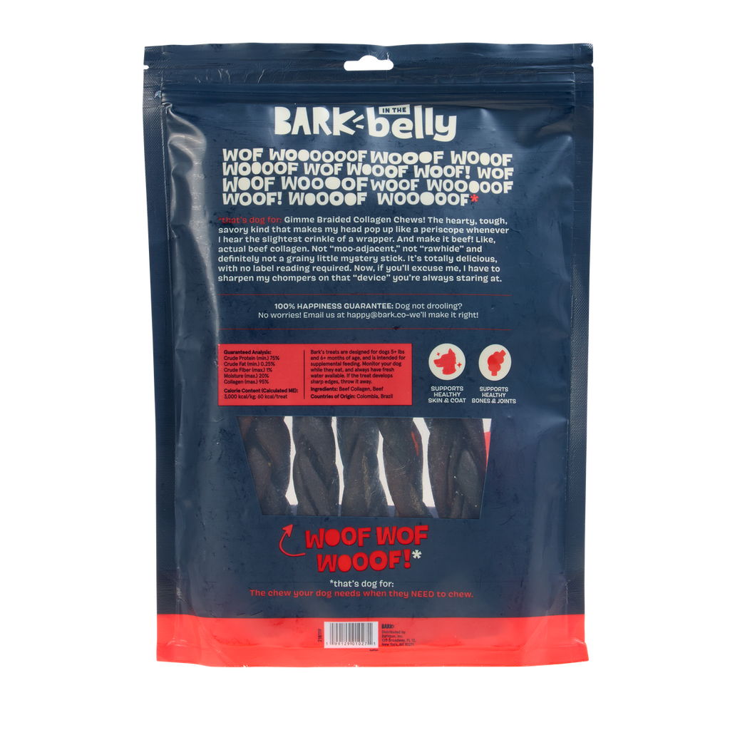 Beef Braided Collagen Dog Chews, 5 Ct