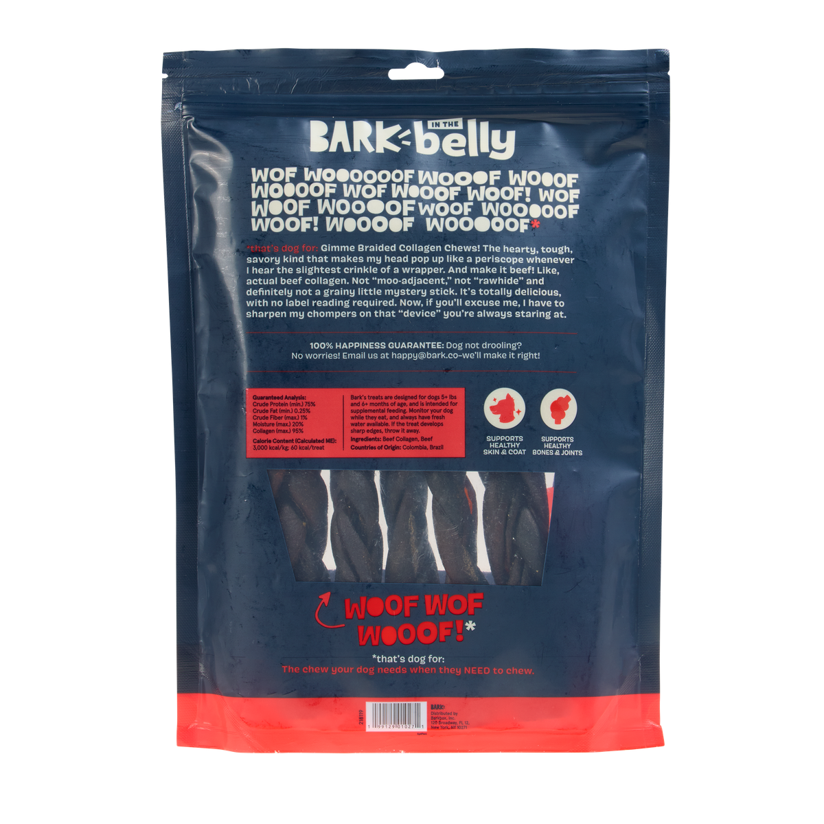 Beef Braided Collagen Dog Chews, 5 Ct